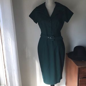 Hand made Hunter green midi dress